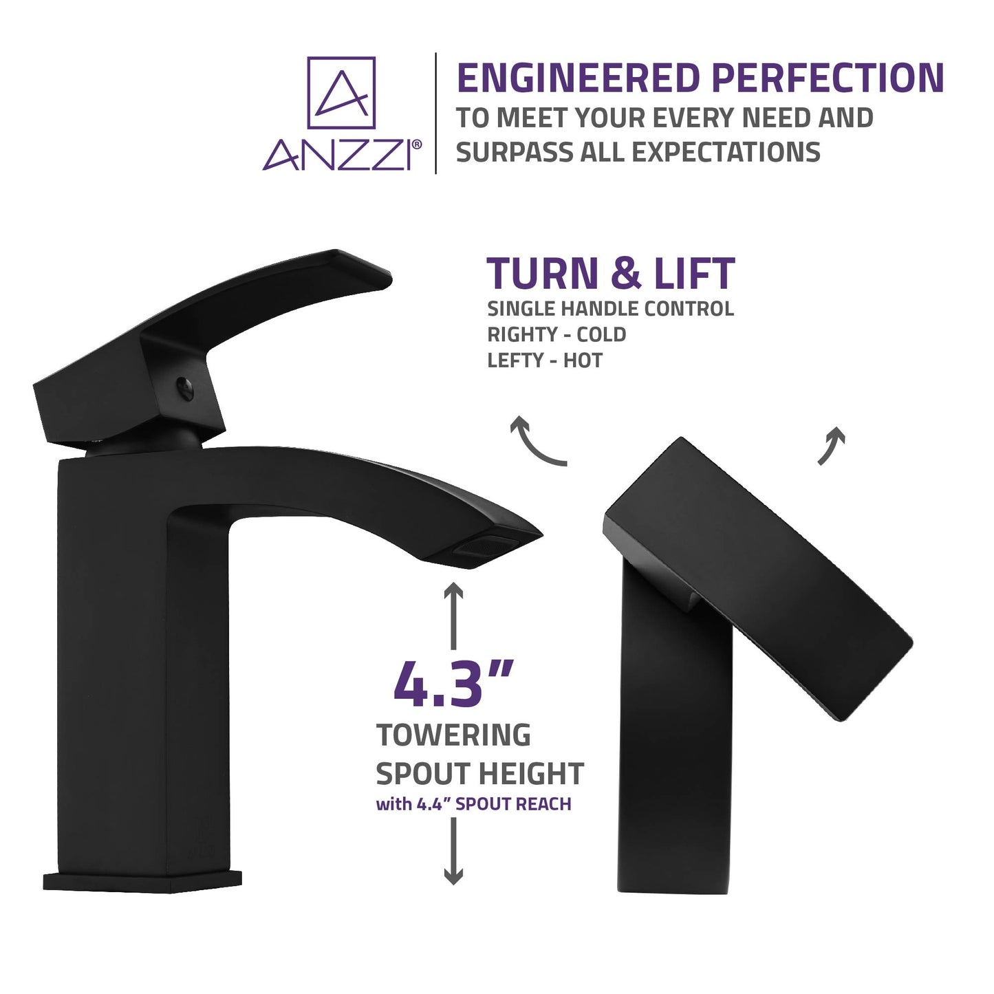 Revere Series Single Hole Single-Handle Low-Arc Bathroom Faucet