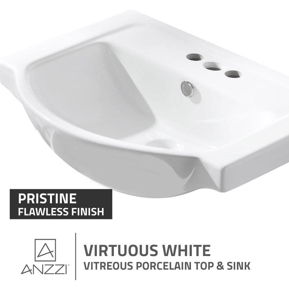Montbrun 24 in. W x 34 in. H Bath Vanity with White Basin and Mirror