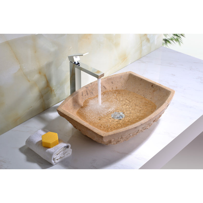 Moon Vessel Sink in Classic Cream Marble
