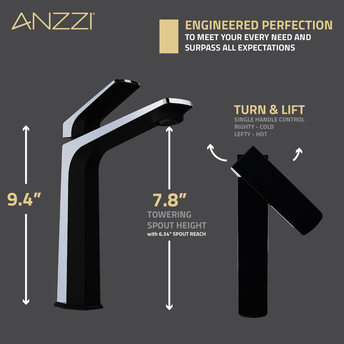 Single Handle Single Hole Bathroom Vessel Sink Faucet With Pop-up Drain