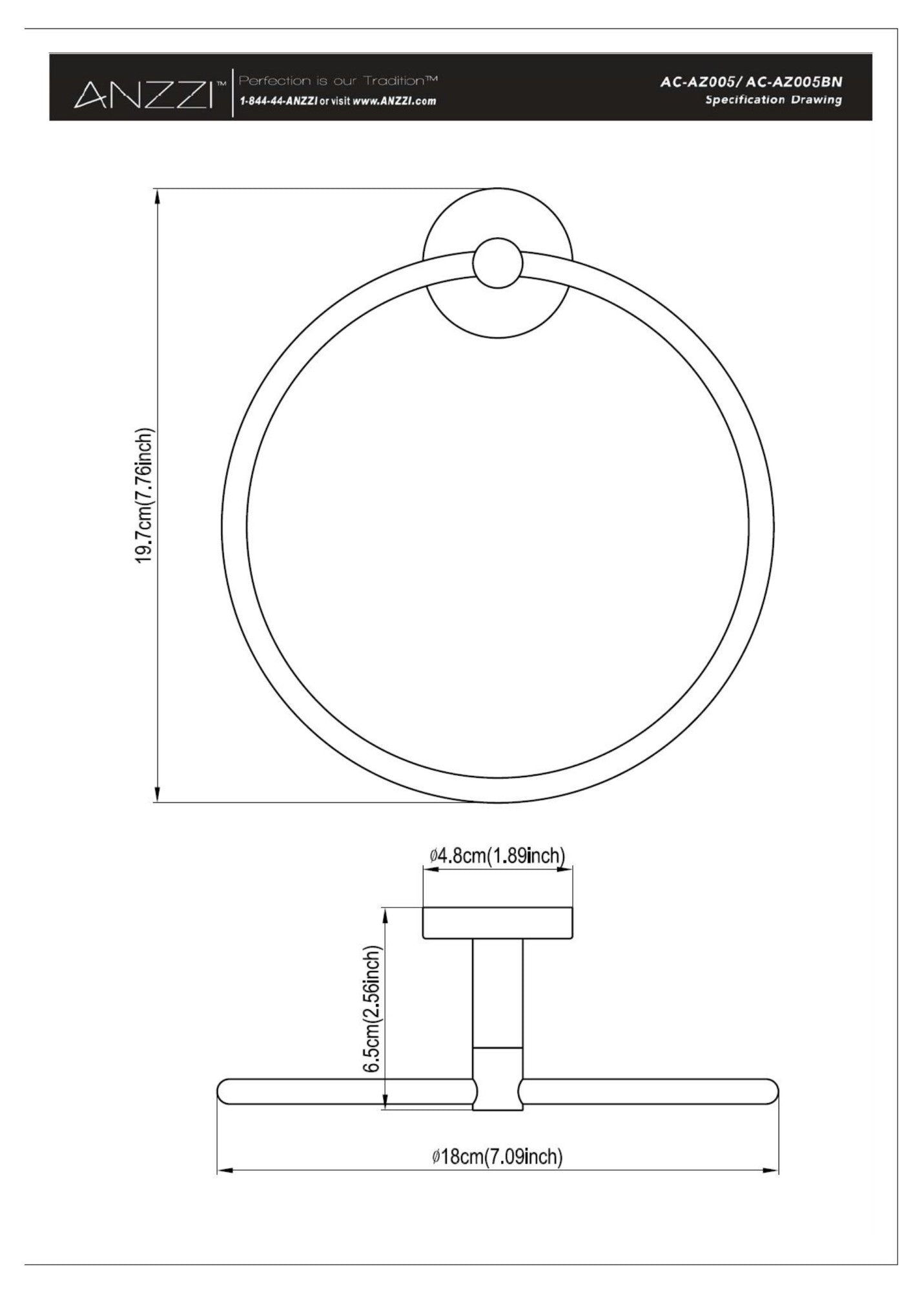 Caster Series Towel Ring