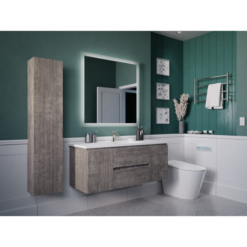 VT-MR4SCCT48-GY - 48 in. W x 18 in. D x 20 in. H Single Sink Bath Vanity Set in Rich Gray with White Vanity Top and Matching Mirror