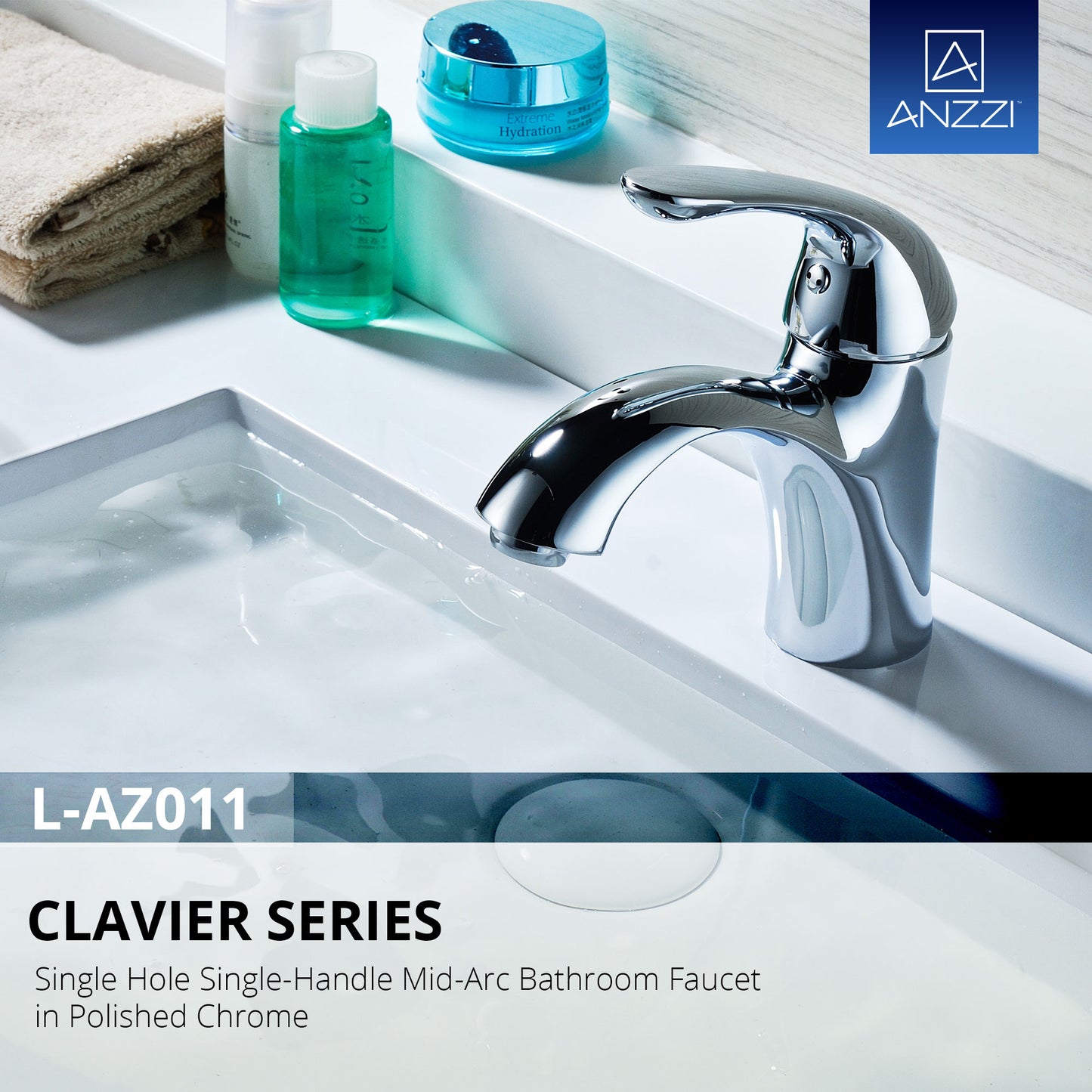 Clavier Series Single Hole Single-Handle Mid-Arc Bathroom Faucet