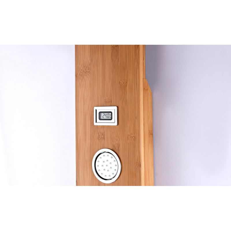 Crane 60 in. Full Body Shower Panel with Heavy Rain Shower and Spray Wand in Natural Bamboo