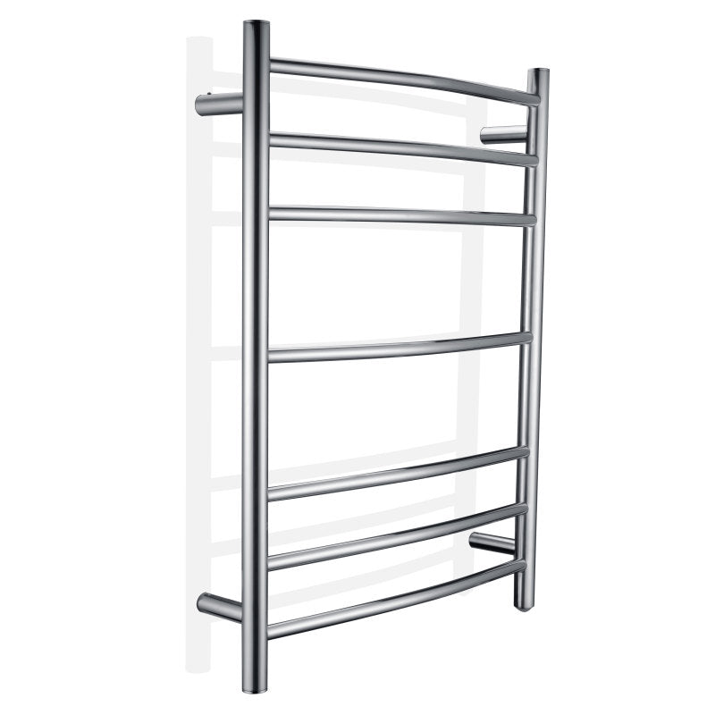 TW-AZ027CH - Gown Series 7-Bar Wall Mounted Electric Plug-In Bathroom Towel Warmer Rack in Polished Chrome Finish Stainless Steel