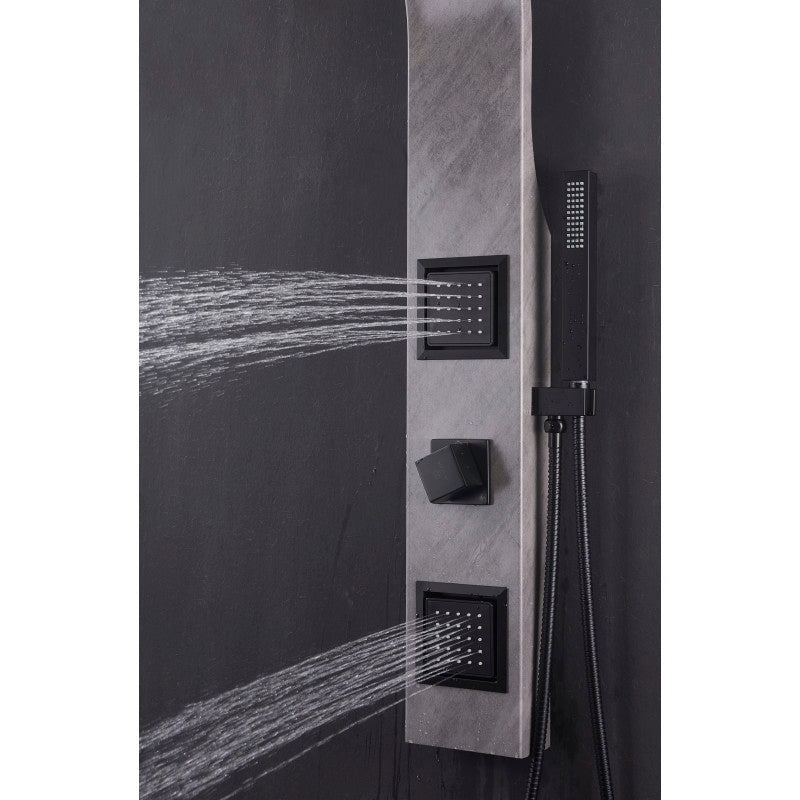 Aura 2-Jetted Shower Panel with Heavy Rain Shower & Spray Wand