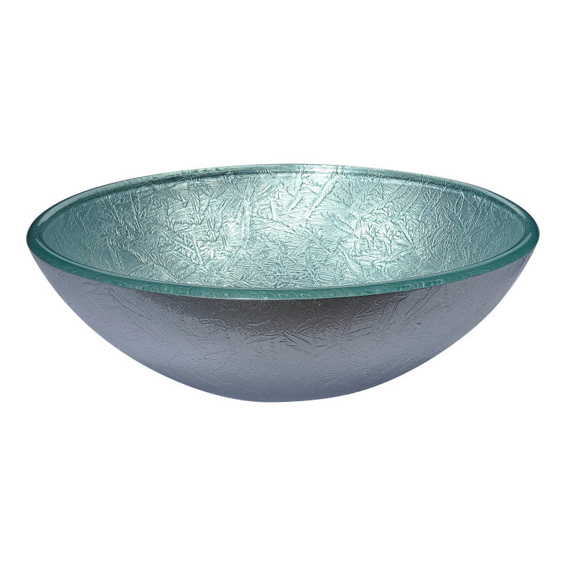 LS-AZ8229 - Gardena Series Deco-Glass Vessel Sink in Glacial Silver