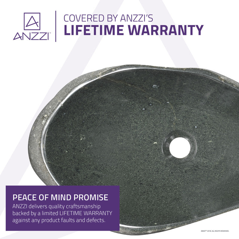 Unkindled Basin Series 20 in. Handcrafted Irregular Shaped Solid Surface Bathroom Vessel Sink in Dark River Stone