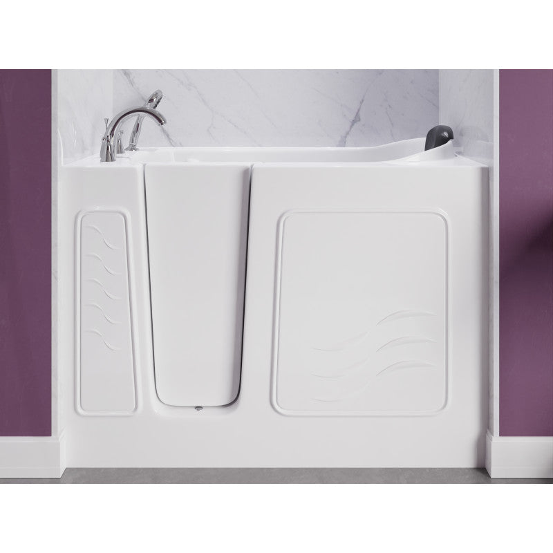 53 - 60 in. x 26 in. Left Drain Soaking Walk-in Tub in White