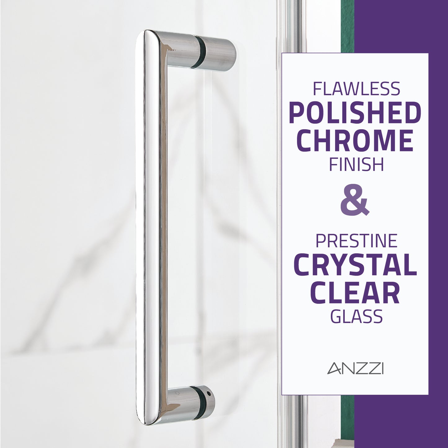 Lancer 23 in. x 72 in. Semi-Frameless Shower Door with TSUNAMI GUARD