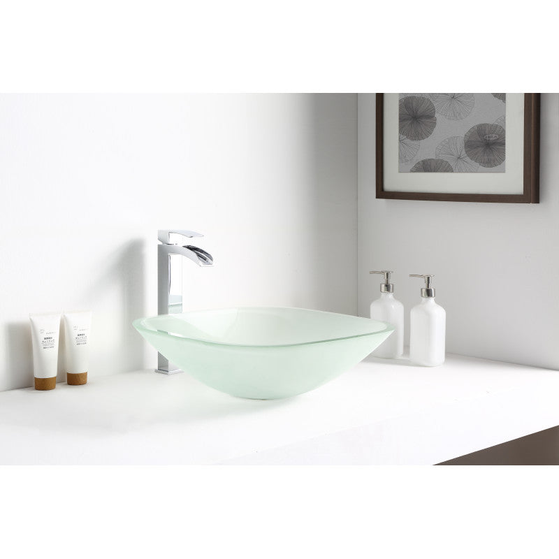 Victor Series Deco-Glass Vessel Sink in Lustrous Frosted Finish