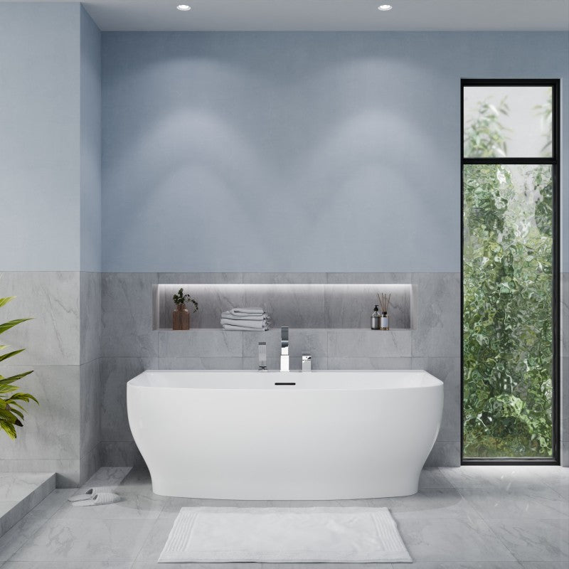 5.41 ft. Freestanding Bathtub in White