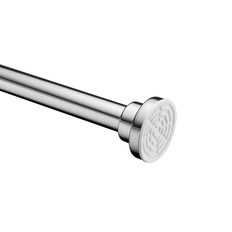 AC-AZSR55CH - 35-55 Inches Shower Curtain Rod with Shower Hooks in Polished Chrome | Adjustable Tension Shower Doorway Curtain Rod | Rust Resistant No Drilling Anti-Slip Bar for Bathroom | AC-AZSR55CH