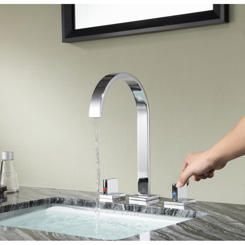 L-AZ183CH - Sabre 8 in. Widespread 2-Handle High-Arc Bathroom Faucet in Polished Chrome