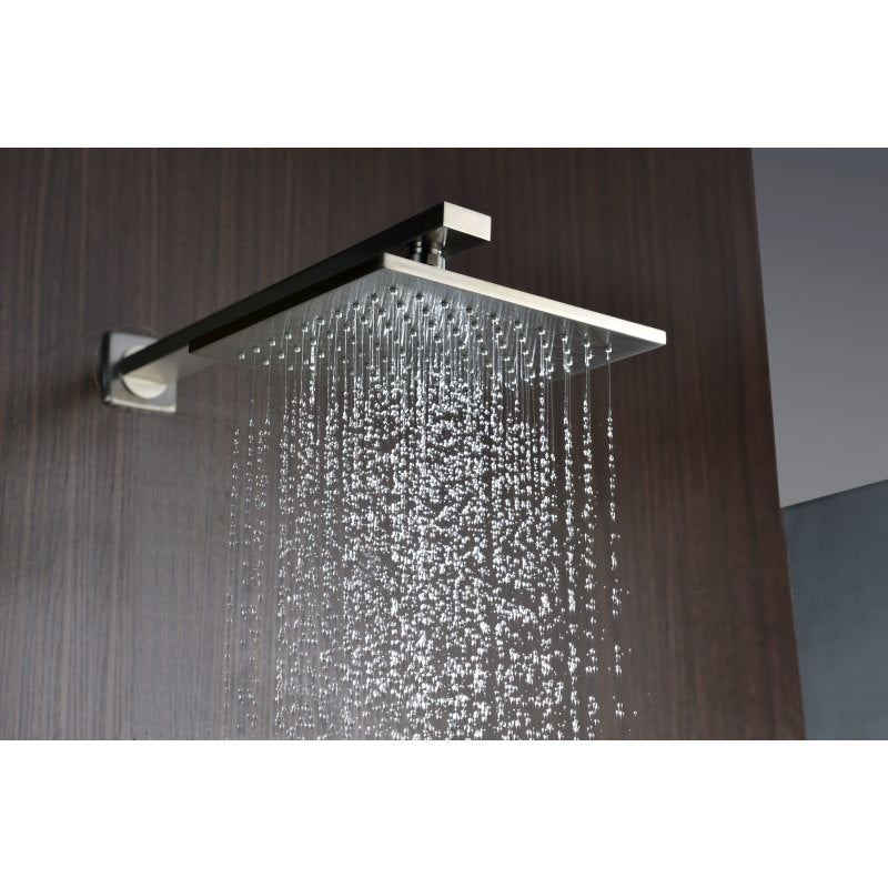 Mezzo Series Single Handle Wall Mounted Showerhead and Bath Faucet Set in Brushed Nickel