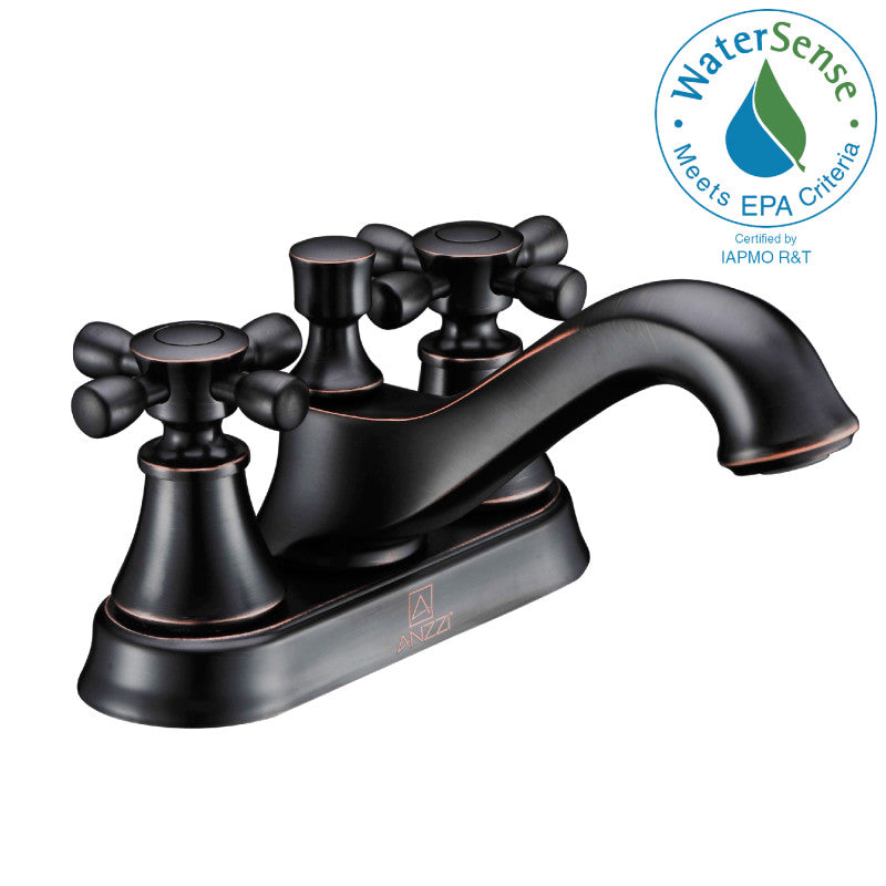 L-AZ006ORB - Major Series 4 in. Centerset 2-Handle Mid-Arc Bathroom Faucet in Oil Rubbed Bronze