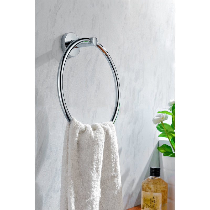 AC-AZ005 - Caster Series Towel Ring in Polished Chrome