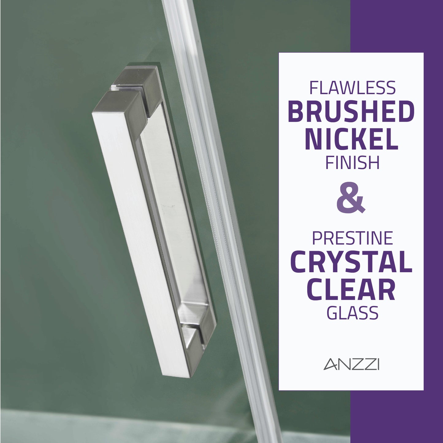Rhodes Series 60 in. x 76 in. Frameless Sliding Shower Door with Handle