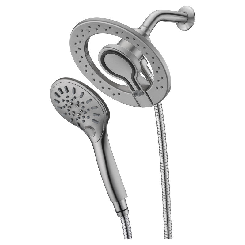 Magnetic Valkyrie Multi-Spray Retro-Fit 7.48 in. Dual Wall Mount Fixed and Handheld Shower Head with Magna-Diverter