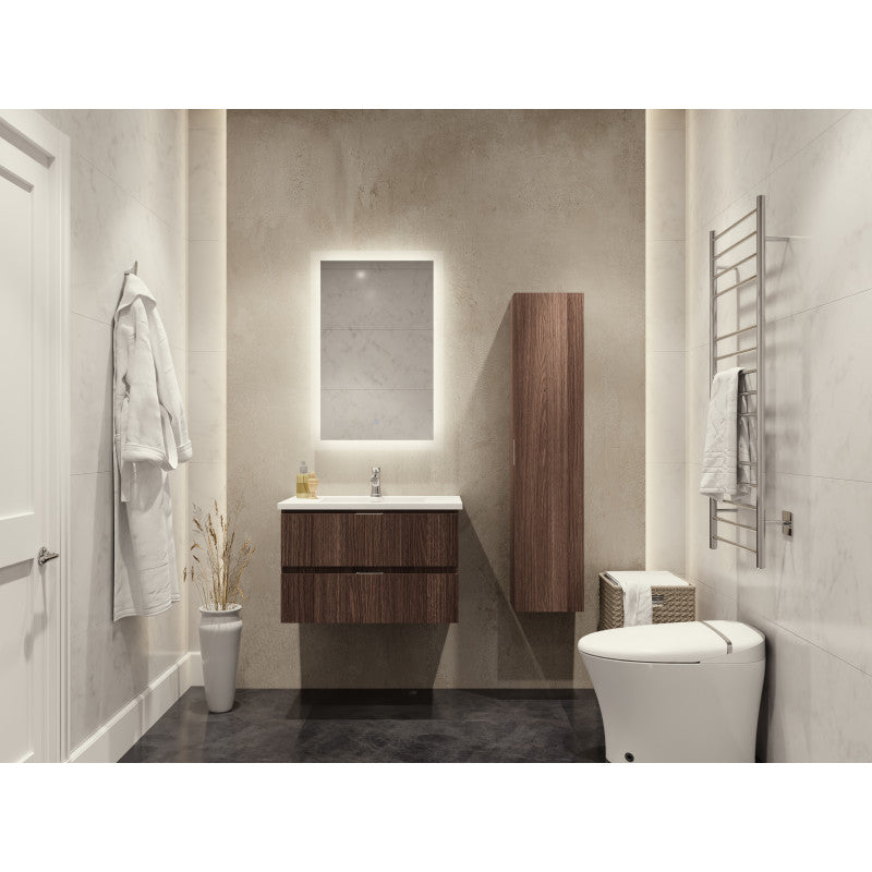 30 in. W x 20 in. H x 18 in. D Bath Vanity Set with Vanity Top in White with White Basin and Mirror