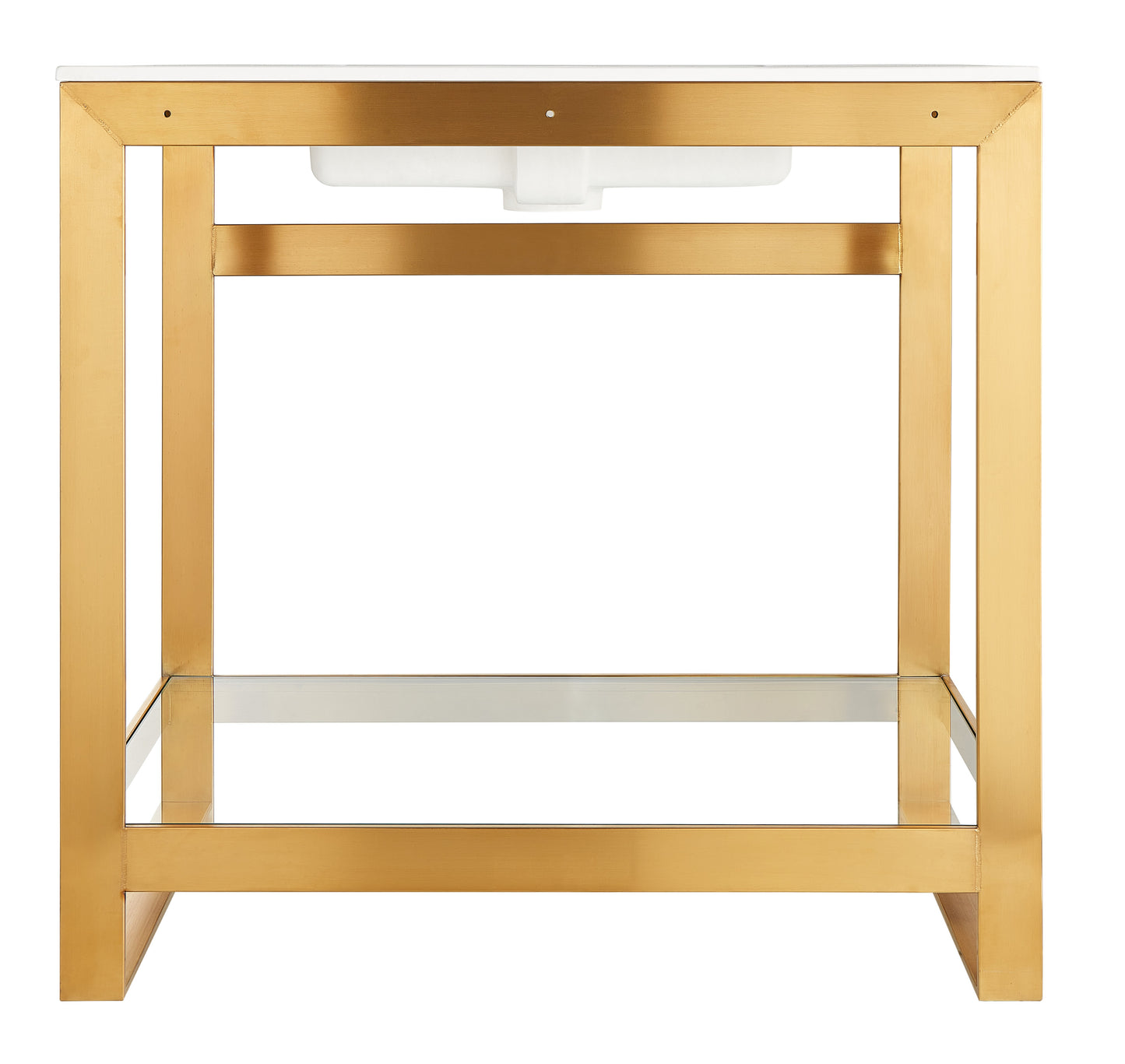 Orchard 36 in. Console Sink with Glossy White Counter Top