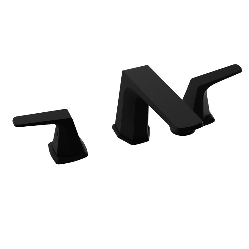 L-AZ905MB - 2-Handle 3-Hole 8 in. Widespread Bathroom Faucet With Pop-up Drain in Matte Black