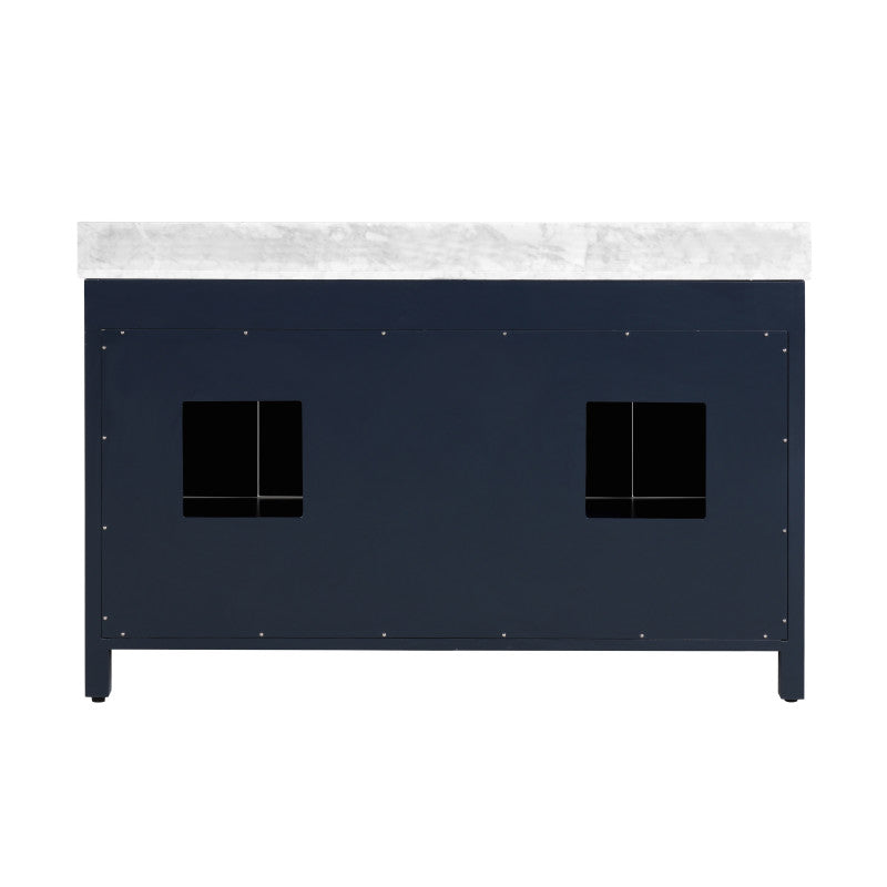 Chateau 60 in. W x 22 in. D Bathroom Vanity Set with Carrara Marble Top with White Sink