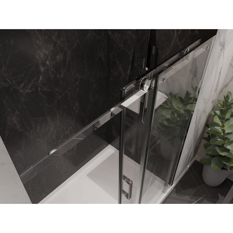 Rhodes Series 48 in. x 76 in. Frameless Sliding Shower Door with Handle