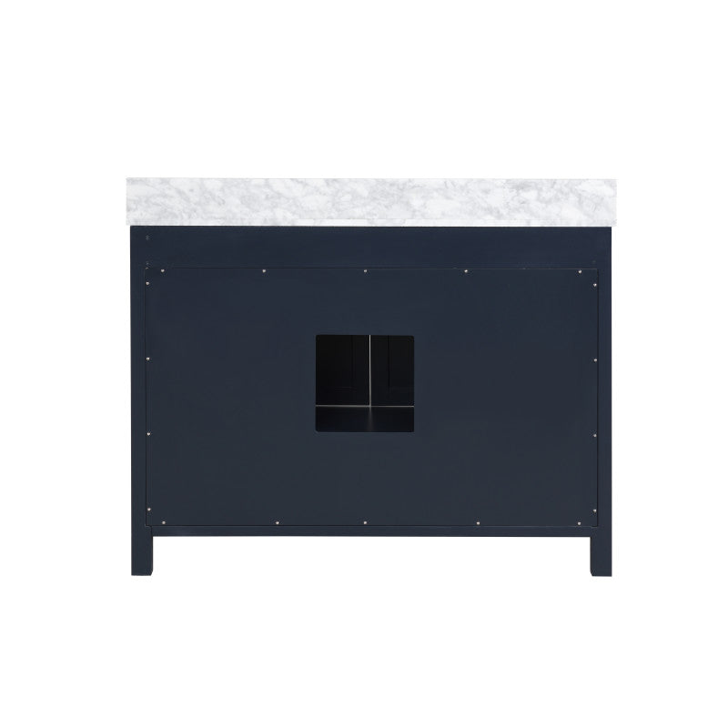 Chateau 48 in. W x 22 in. D Bathroom Bath Vanity Set with Carrara Marble Top with White Sink