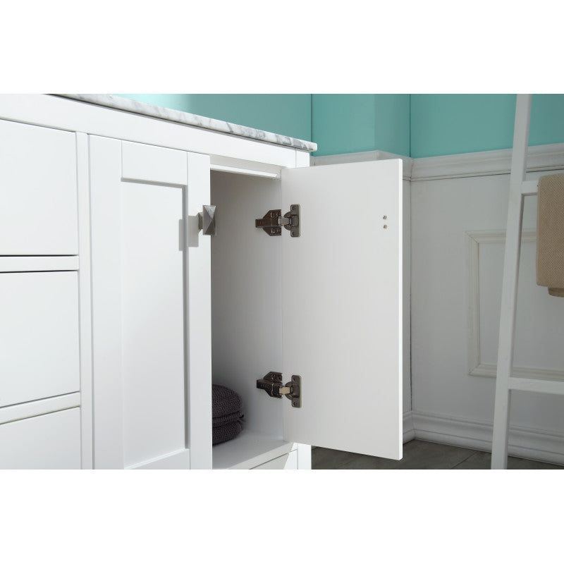 Chateau 60 in. W x 22 in. D Bathroom Vanity Set with Carrara Marble Top with White Sink