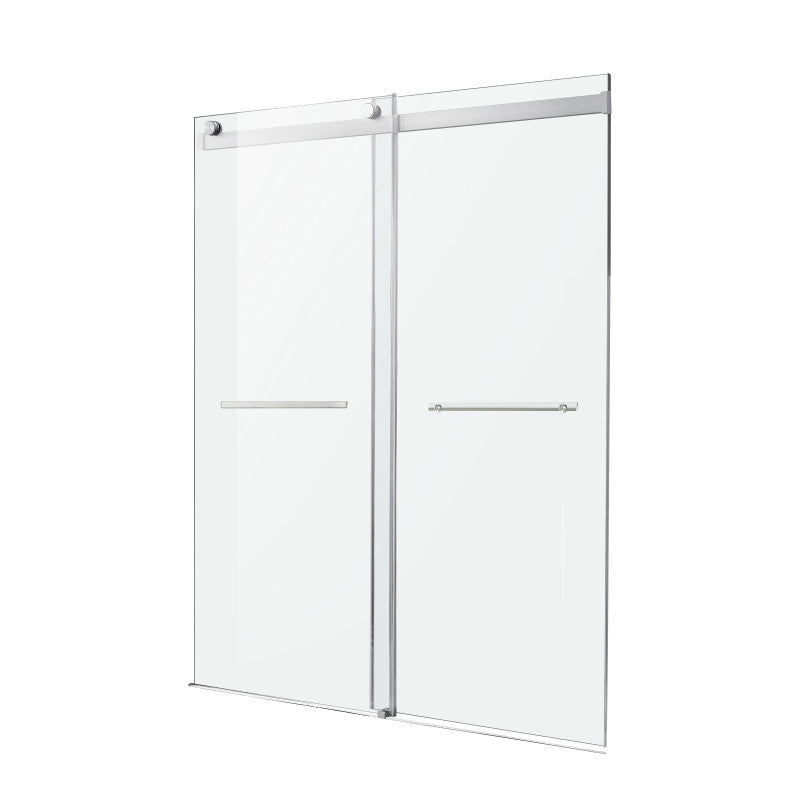 Kahn Series 48 in. x 76 in. Frameless Sliding Shower Door with Horizontal Handle
