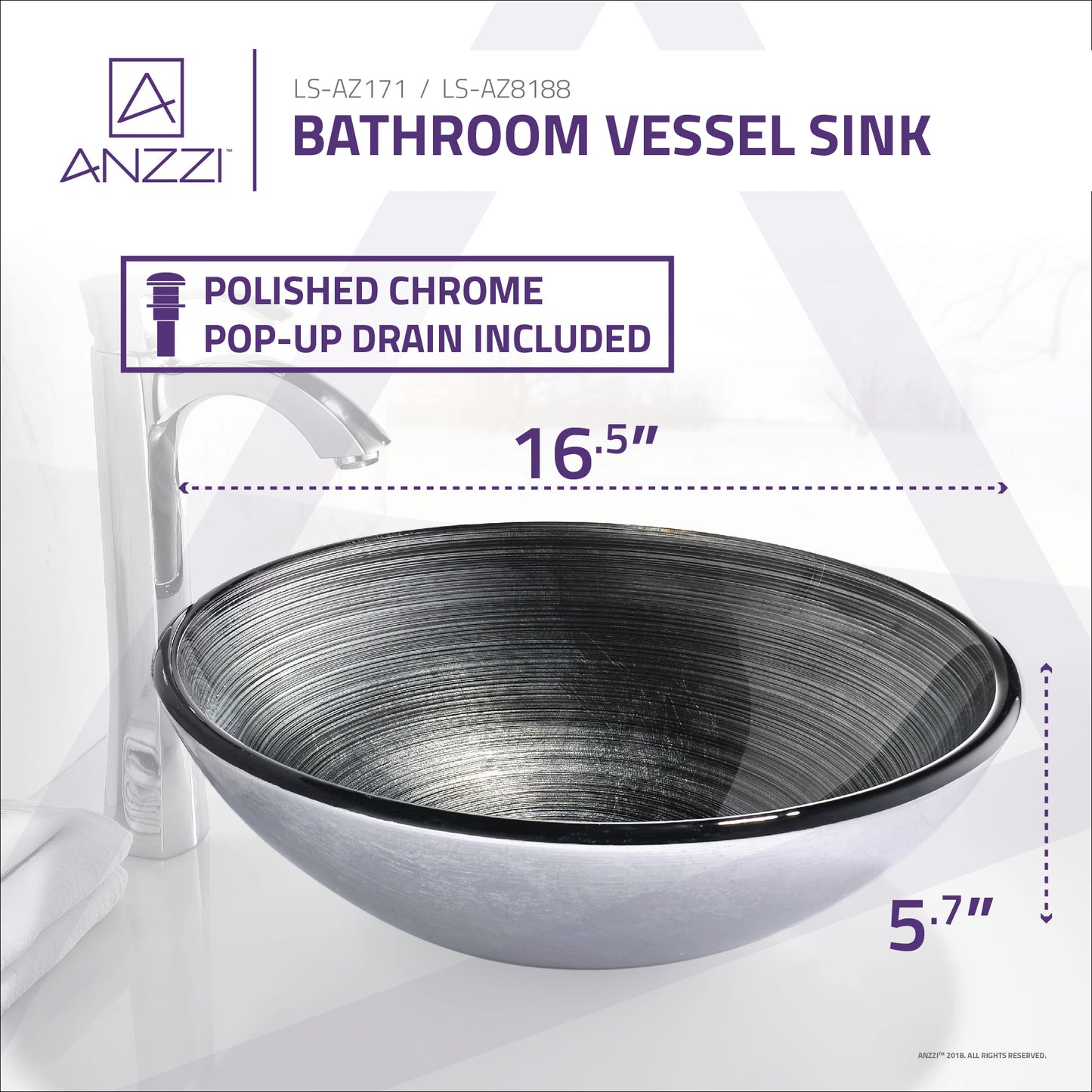 Tara Series Deco-Glass Vessel Sink