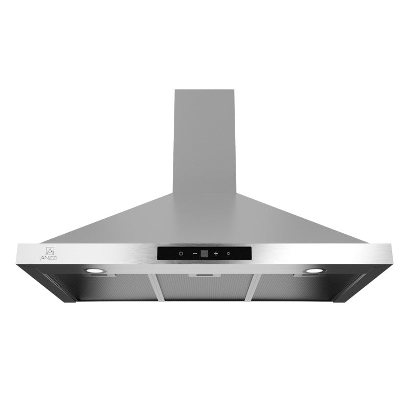 Wall Mounted Convertible Range Hood with Aluminum Filter | 2W LED Bulbs x2 | 450 CFM | Touch Switch | Stainless Steel Finish – (36 Inch) | RH-AZ0590ESS