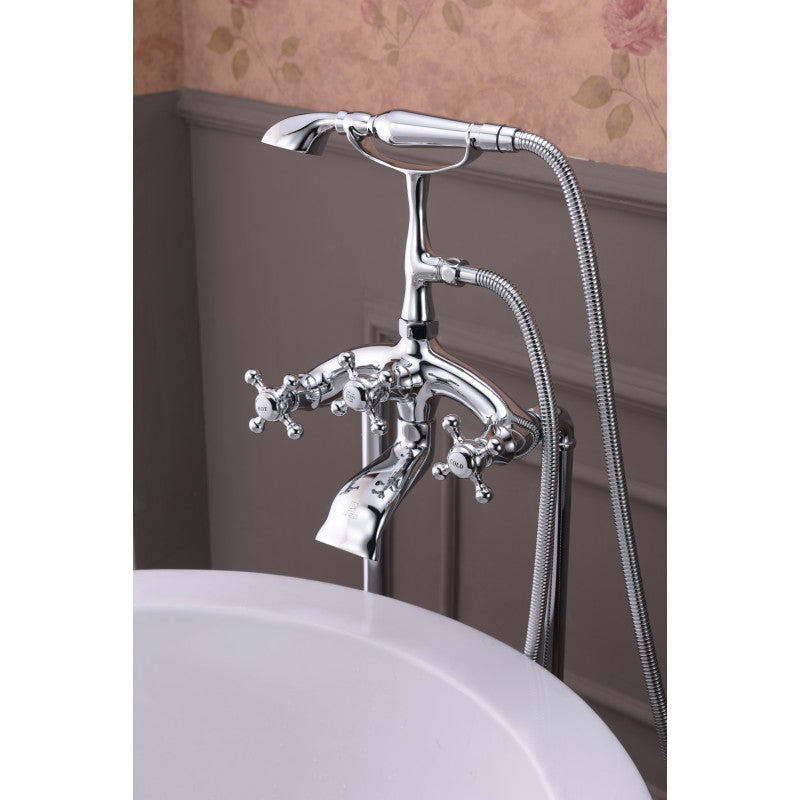 Tugela 3-Handle Claw Foot Tub Faucet with Hand Shower