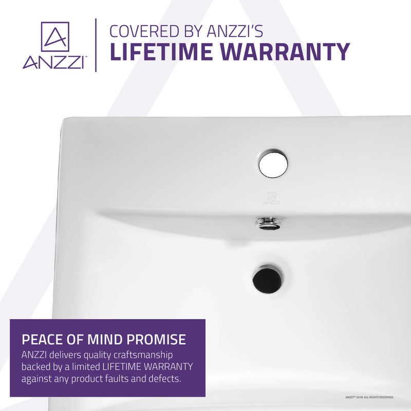 Vitruvius Series 21 in. L x 16 in. W Deck Mount Rectangular Non-Porous Bathroom Vessel Sink in Glossy White Ceramic