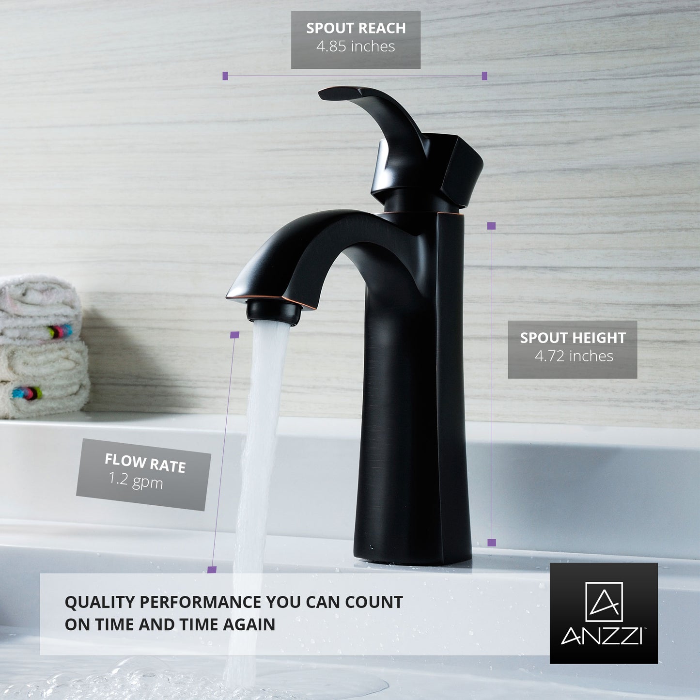 Rhythm Series Single Hole Single-Handle Mid-Arc Bathroom Faucet