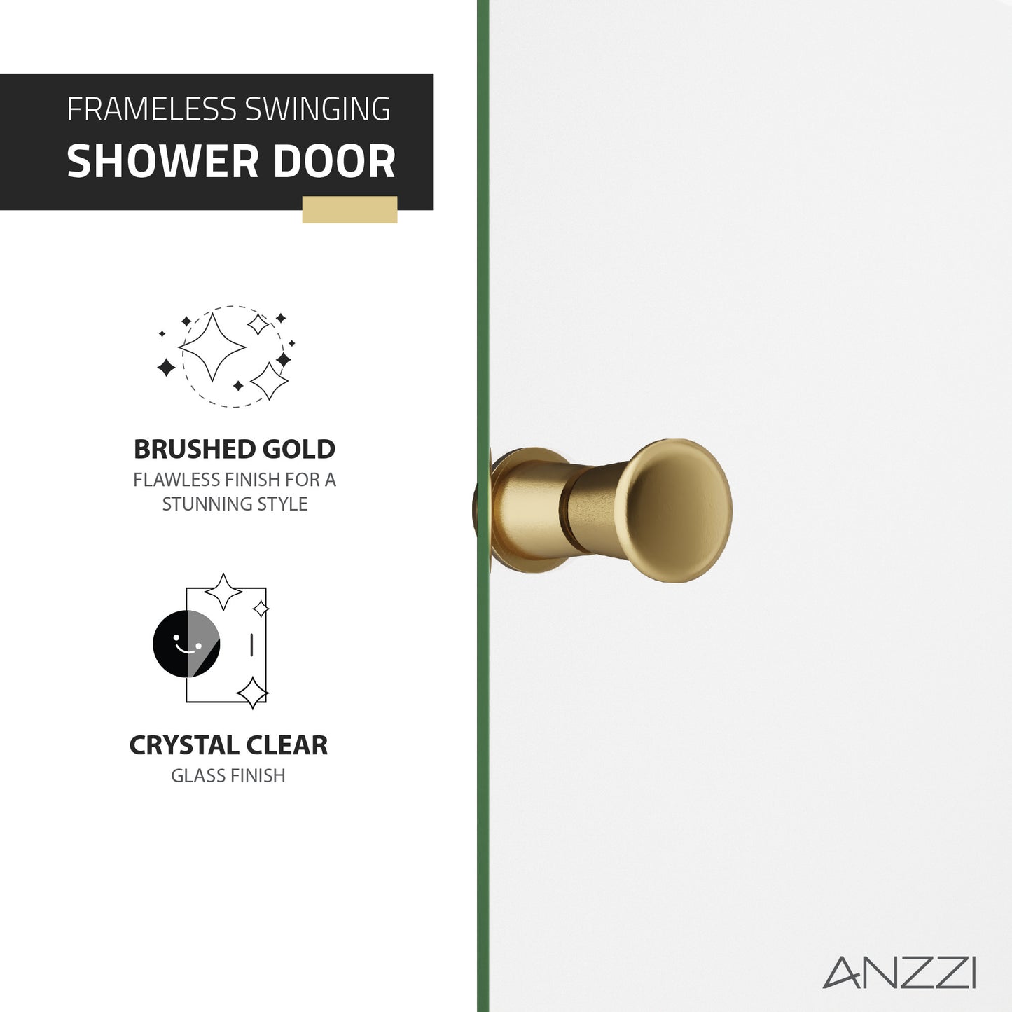 Romance 72-in. x 33.5-in. Frameless Swinging Shower Door