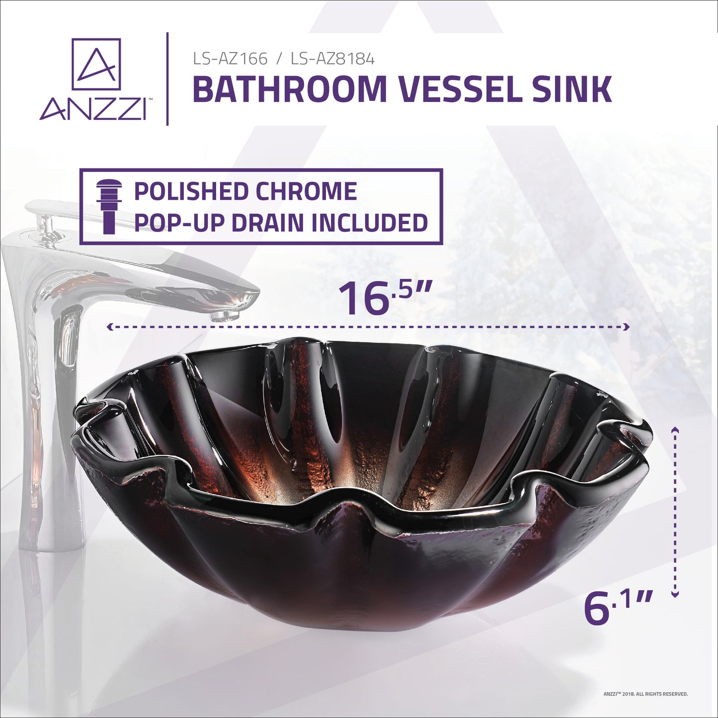 Tara Series Deco-Glass Vessel Sink