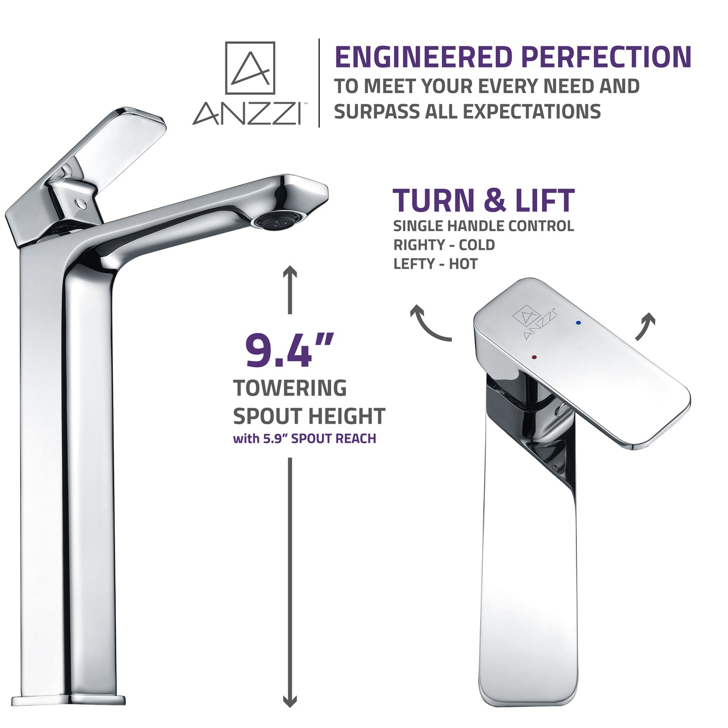 Vibra Single Hole Single-Handle Bathroom Sink Faucet