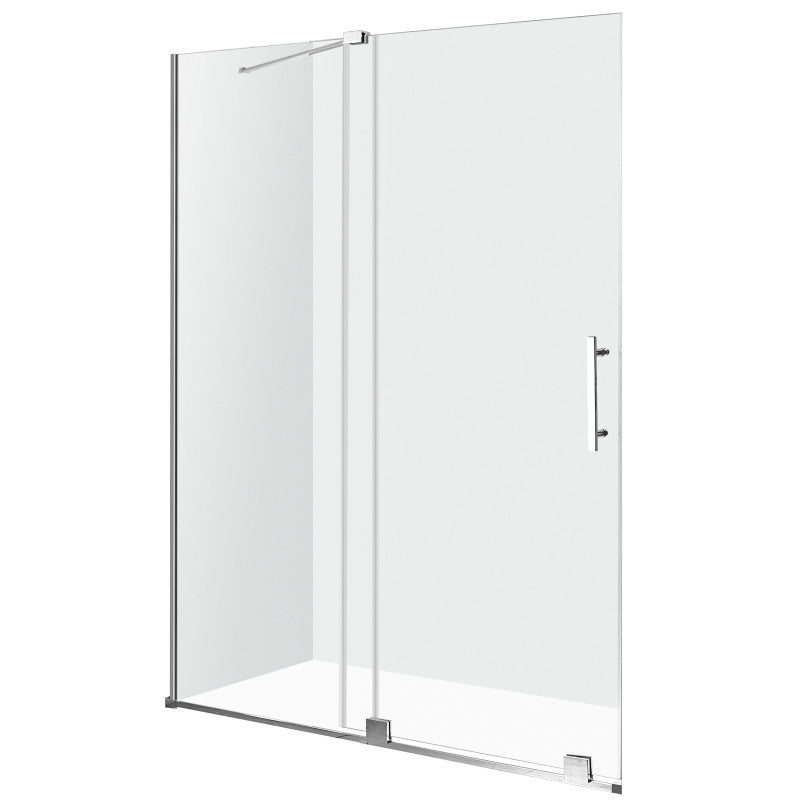 Longboat Series 60 in. x 76 in. Semi-Frameless Shower Door with TSUNAMI GUARD