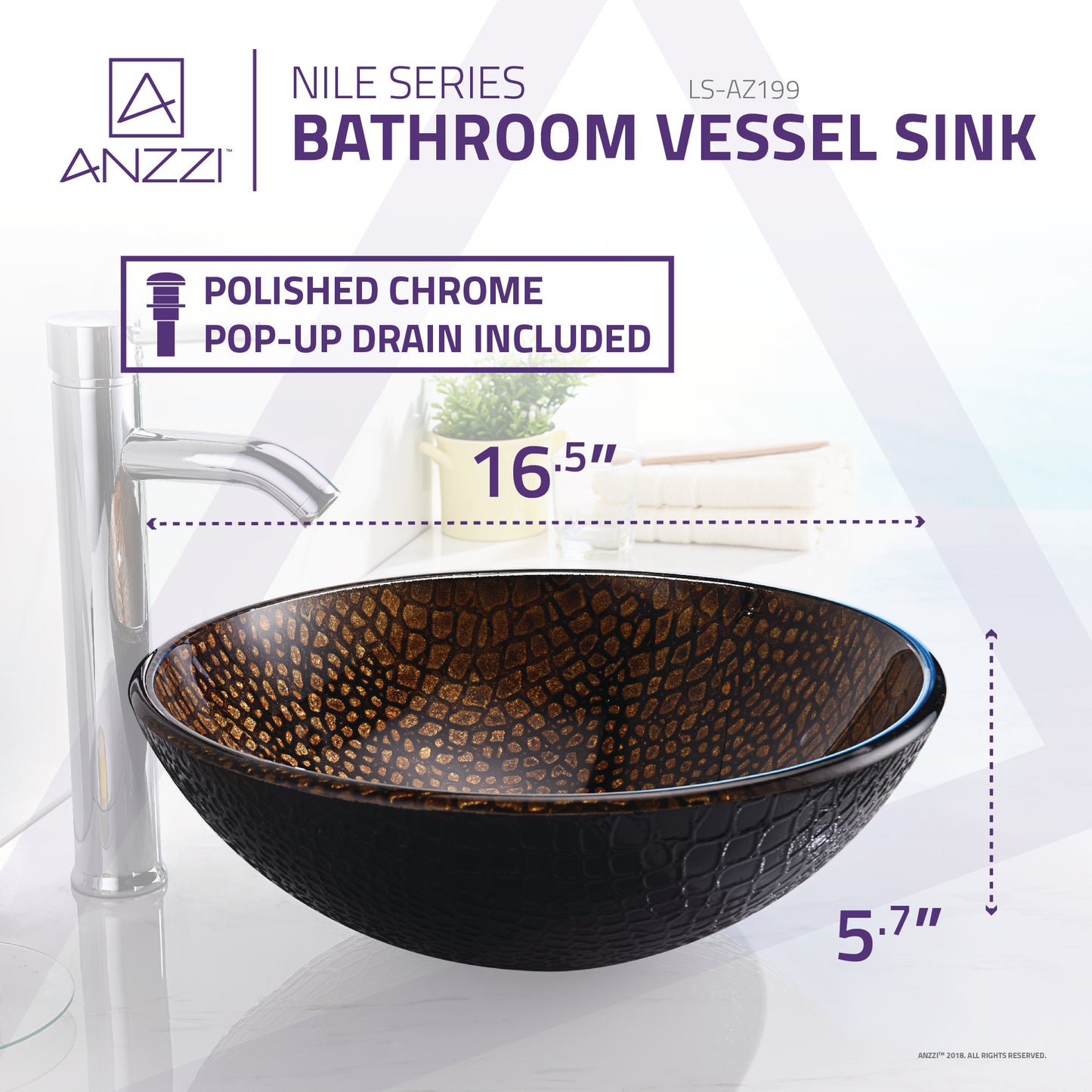 Nile Series Vessel Sink in Rugged Hide