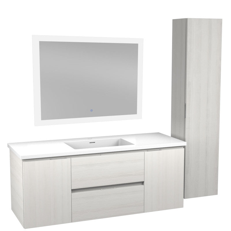 VT-MRSCCT48-WH - 48 in. W x 18 in. D x 20 in. H Single Sink Bath Vanity Set in Rich White with Vanity Top in White and Matching Mirror