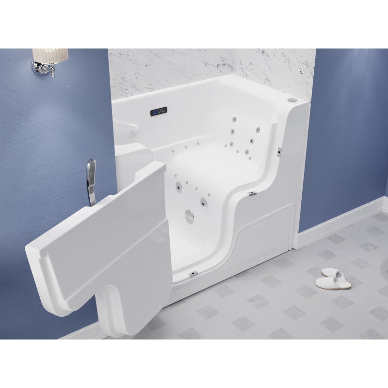 2953WCLWD - Left Drain FULLY LOADED Wheelchair Access Walk-in Tub with Air and Whirlpool Jets Hot Tub | Quick Fill Waterfall Tub Filler with 6 Setting Handheld Shower Sprayer | Including Aromatherapy, LED Lights, V-Shaped Back Jets, and Auto Drain | 2953WCLWD