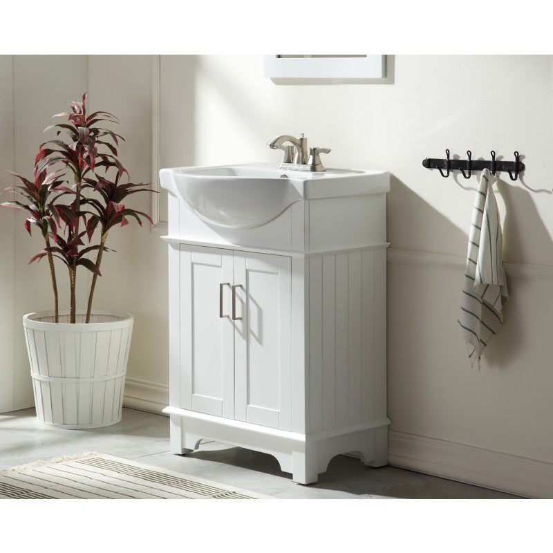 Montbrun 24 in. W x 34 in. H Bath Vanity with White Basin and Mirror