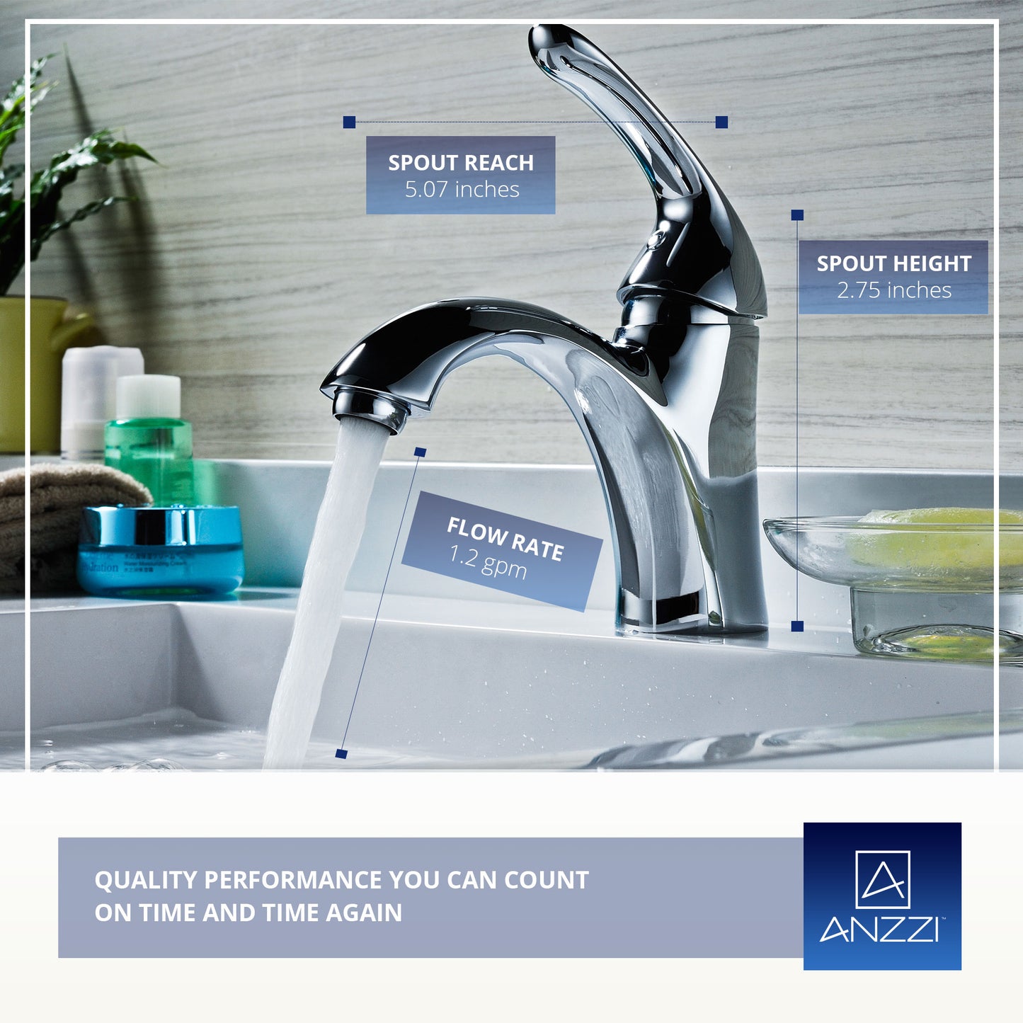 Clavier Series Single Hole Single-Handle Mid-Arc Bathroom Faucet