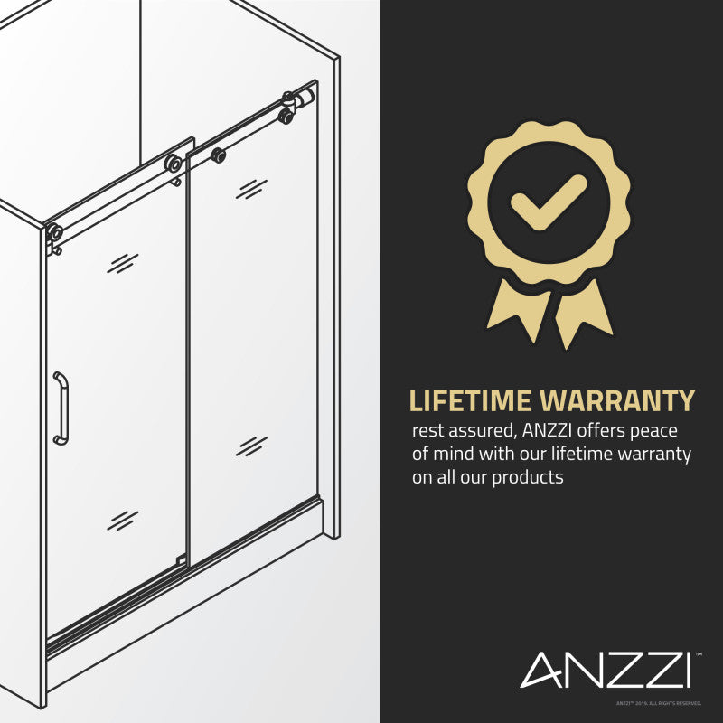 Madam Series 60 in. by 76 in. Frameless Sliding Shower Door in Brushed Nickel with Handle