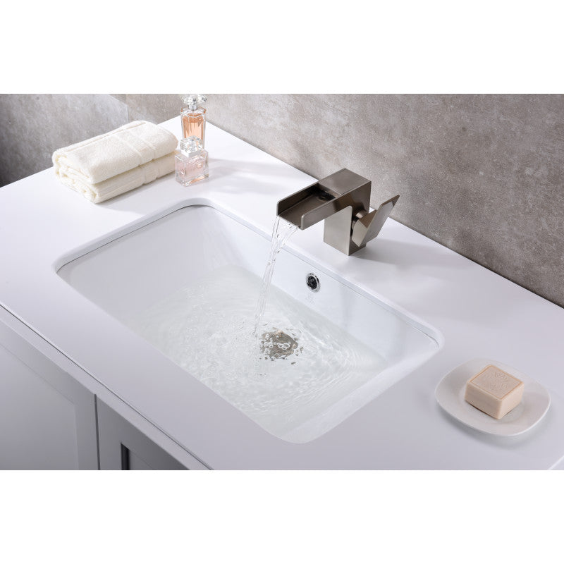 Lanmia Series 24 in. Ceramic Undermount Sink Basin in White