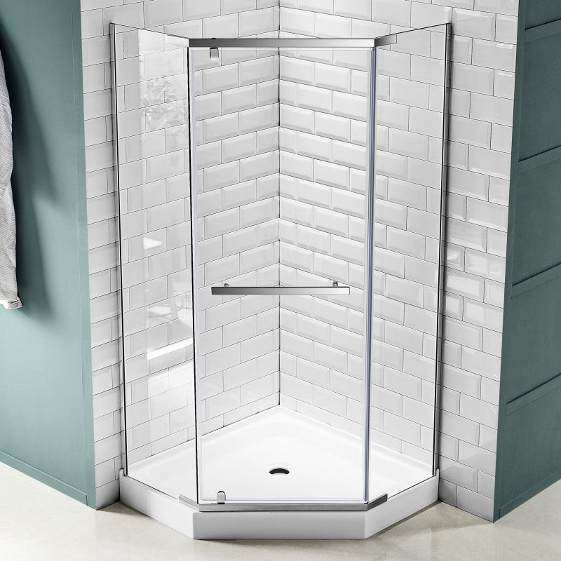 Castle Series 49 in. x 72 in. Semi-Frameless Shower Door with TSUNAMI GUARD