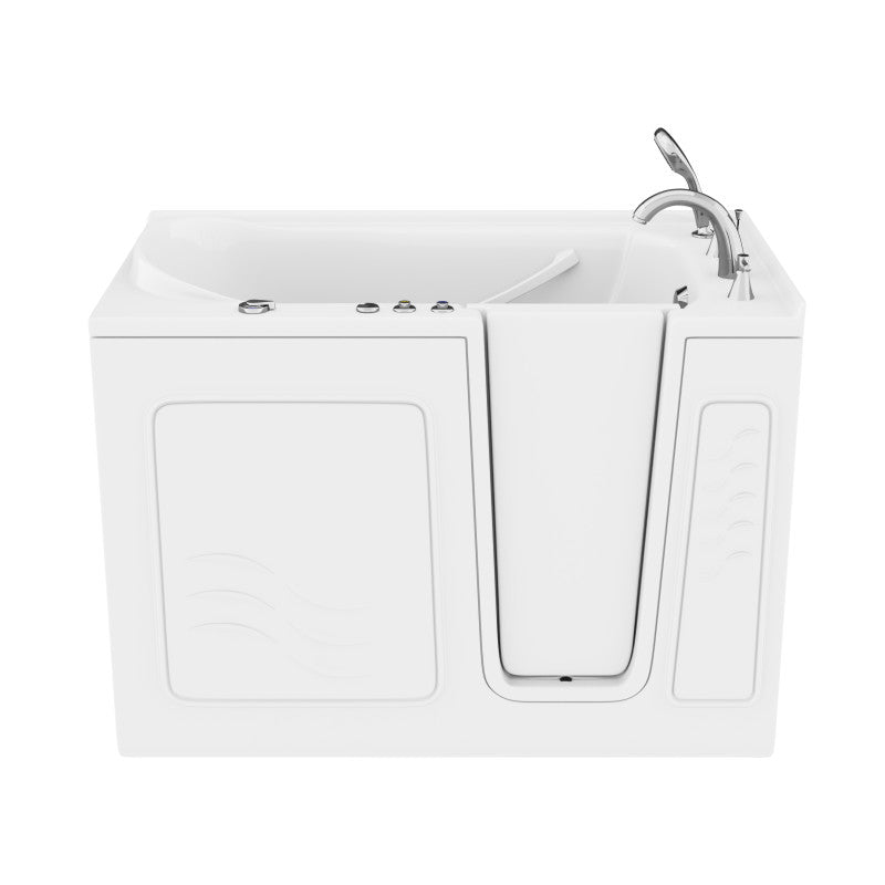 30 in. x 53 in. Right Drain Quick Fill Walk-In Whirlpool Tub with Powered Fast Drain in White