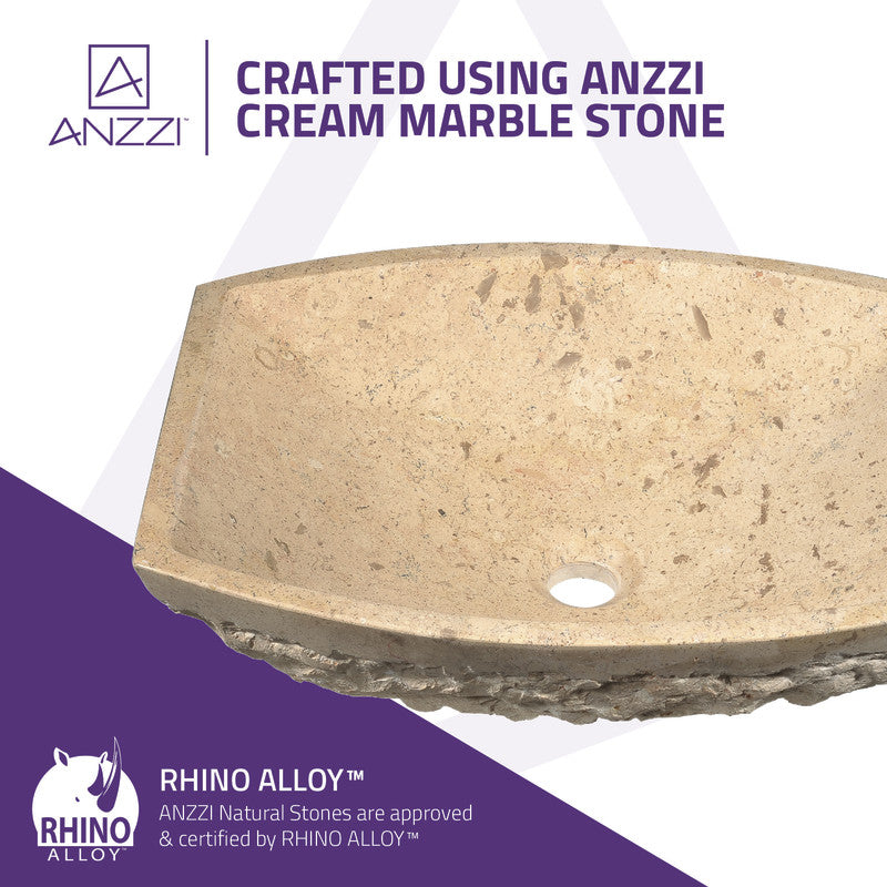 Moon Vessel Sink in Classic Cream Marble